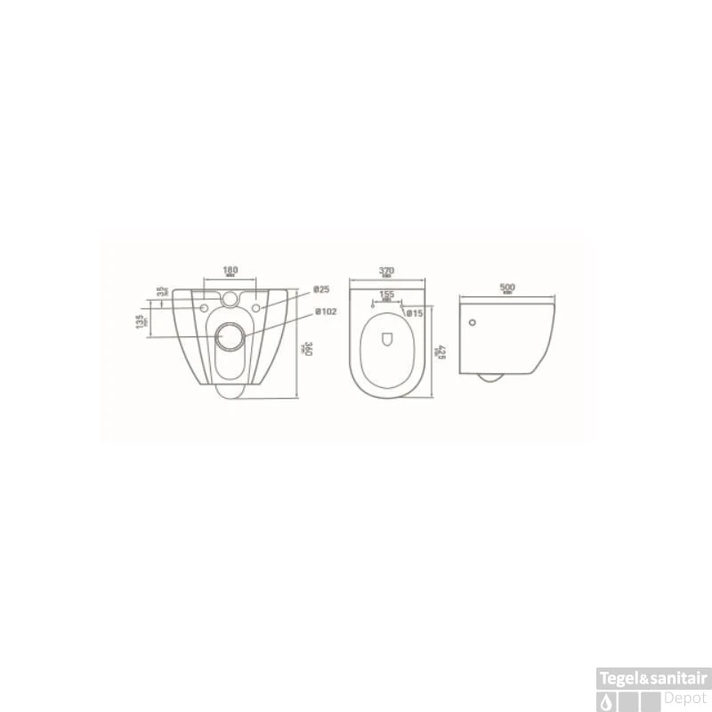 Wandcloset Aquaflow Zonder Spoelrand Met Soft-close Take-off Design Zitting 3 Wandcloset Aquaflow Zonder Spoelrand Met Soft-close Take-off Design Zitting - Afbeelding 3