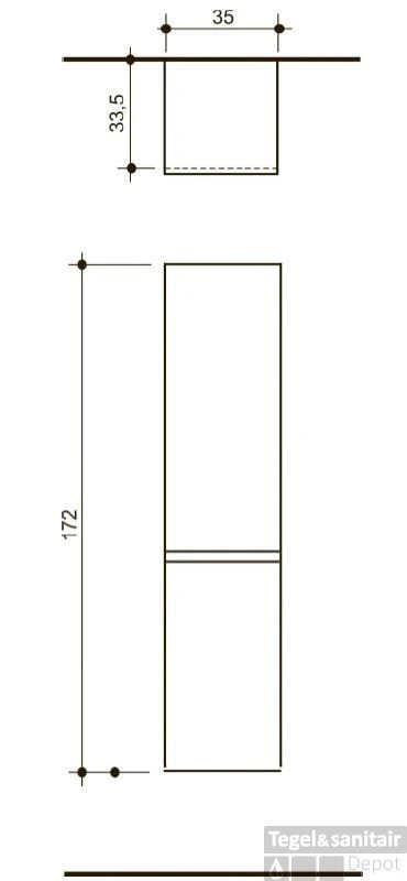 B&w-luxury Vedere Kast Hoog 35x33.5x172 Cm. Deur Links Wit 2 B&w-luxury Vedere Kast Hoog 35x33.5x172 Cm. Deur Links Wit - Afbeelding 2