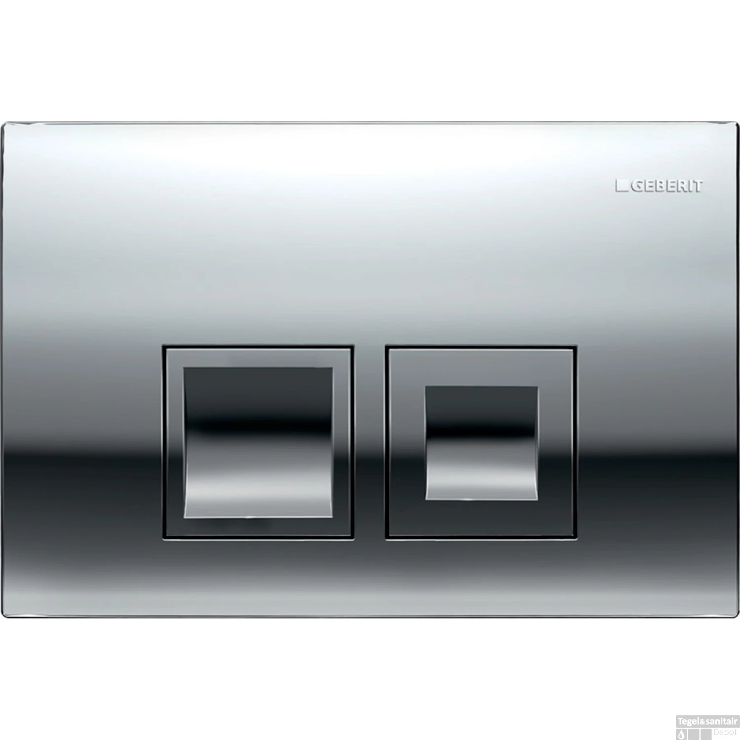 Drukplaat Geberit Delta 35 DualFlush Frontbediening Chroom 1 Drukplaat Geberit Delta 35 DualFlush Frontbediening Chroom