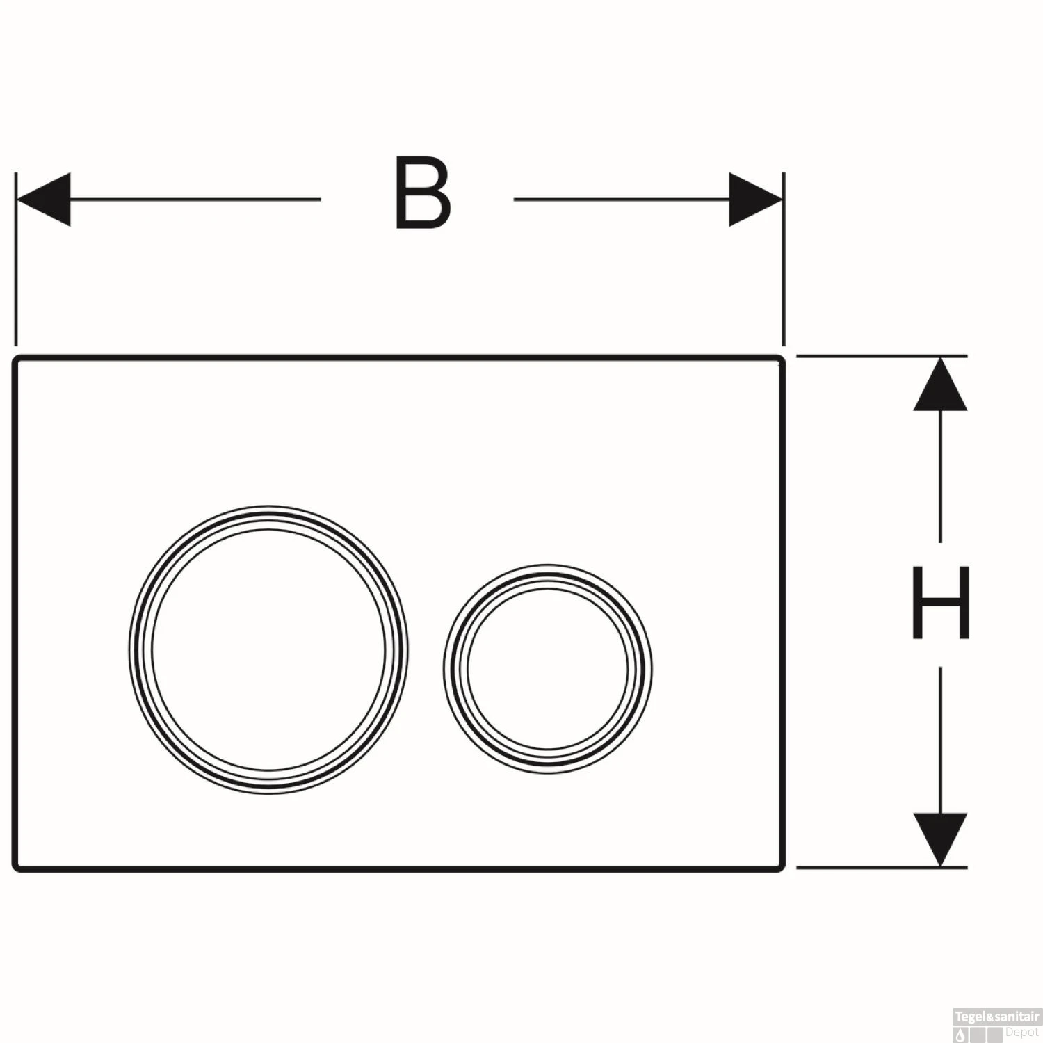 Bedieningsplaat Geberit Sigma 21 Voor 2-toets Spoeling Chroom / Betonlook - Afbeelding 4