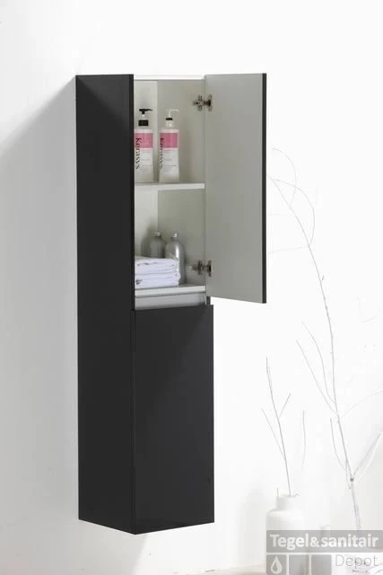 Hoge Kast Yurok 160 Cm X35x35cm Antraciet 2 Hoge Kast Yurok 160 Cm X35x35cm Antraciet - Afbeelding 2