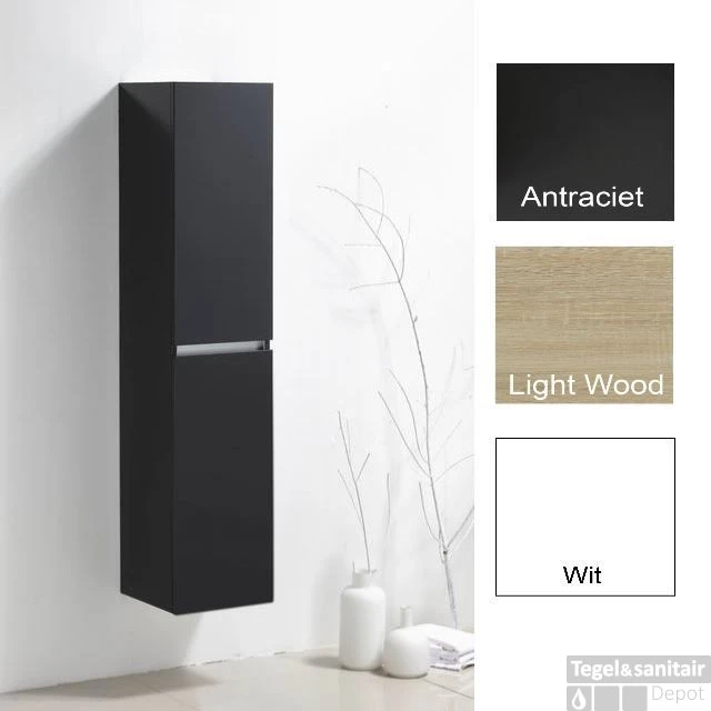 Hoge Kast Yurok 160 Cm X35x35cm Antraciet 3 Hoge Kast Yurok 160 Cm X35x35cm Antraciet - Afbeelding 3