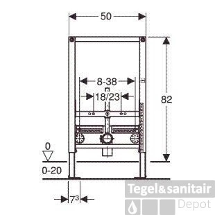 Geberit Duofix Bidet Element 82 Cm. Hoog 3 Geberit Duofix Bidet Element 82 Cm. Hoog - Afbeelding 3