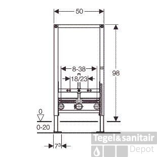 Geberit Duofix Bidet Element 98 Cm. 3 Geberit Duofix Bidet Element 98 Cm. - Afbeelding 3