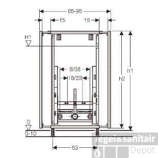 Geberit Gis Easy Bidetmodule 120x65-95 Cm. 2 Geberit Gis Easy Bidetmodule 120x65-95 Cm. - Afbeelding 2