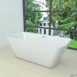 Ligbad Larx Wiesbaden Vrijstaand Vierkant Acryl Inclusief Waste 170x78 Cm Wit