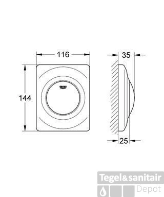 Grohe Surf Urinoir Bedieningsplaat Wit 2 Grohe Surf Urinoir Bedieningsplaat Wit - Afbeelding 2