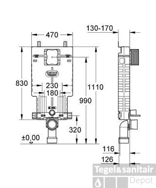 Grohe Uniset Wc Element 2 Grohe Uniset Wc Element - Afbeelding 2