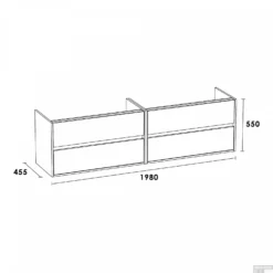 Badkamermeubelset NEXXT 200cm Sahara -Zalig Baden Verkoopwinkel 2 x 1682 onderkast nexxt 200 sahara t
