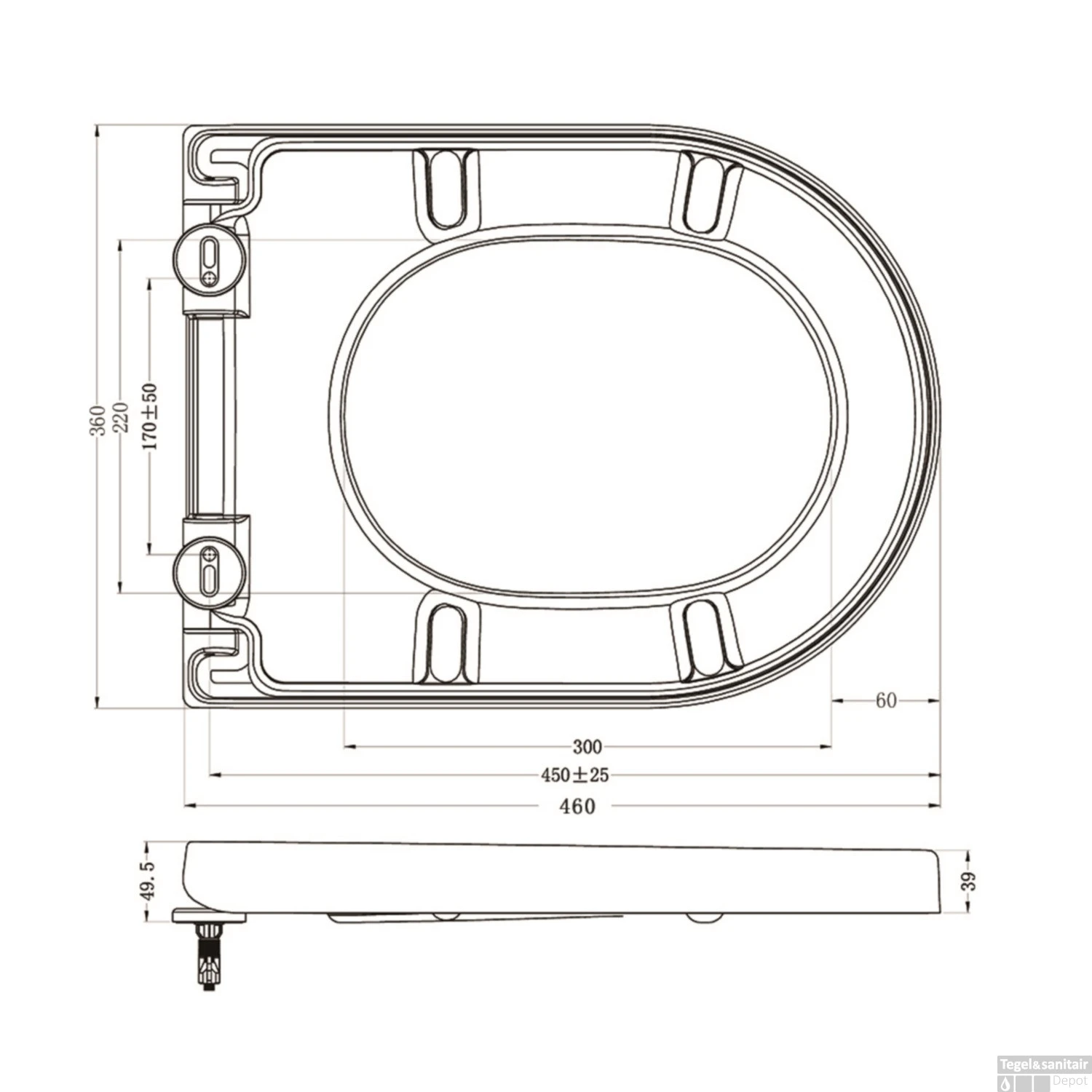 BWS Zitting Vesta Soft-close Tbv Wandcloset 52cm Wit 2 BWS Zitting Vesta Soft-close Tbv Wandcloset 52cm Wit - Afbeelding 2
