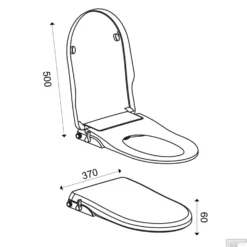 Douche WC Zitting Wiesbaden Flush Stroomloos Met Sproeier Wit -Zalig Baden Verkoopwinkel 32.3770 3 1