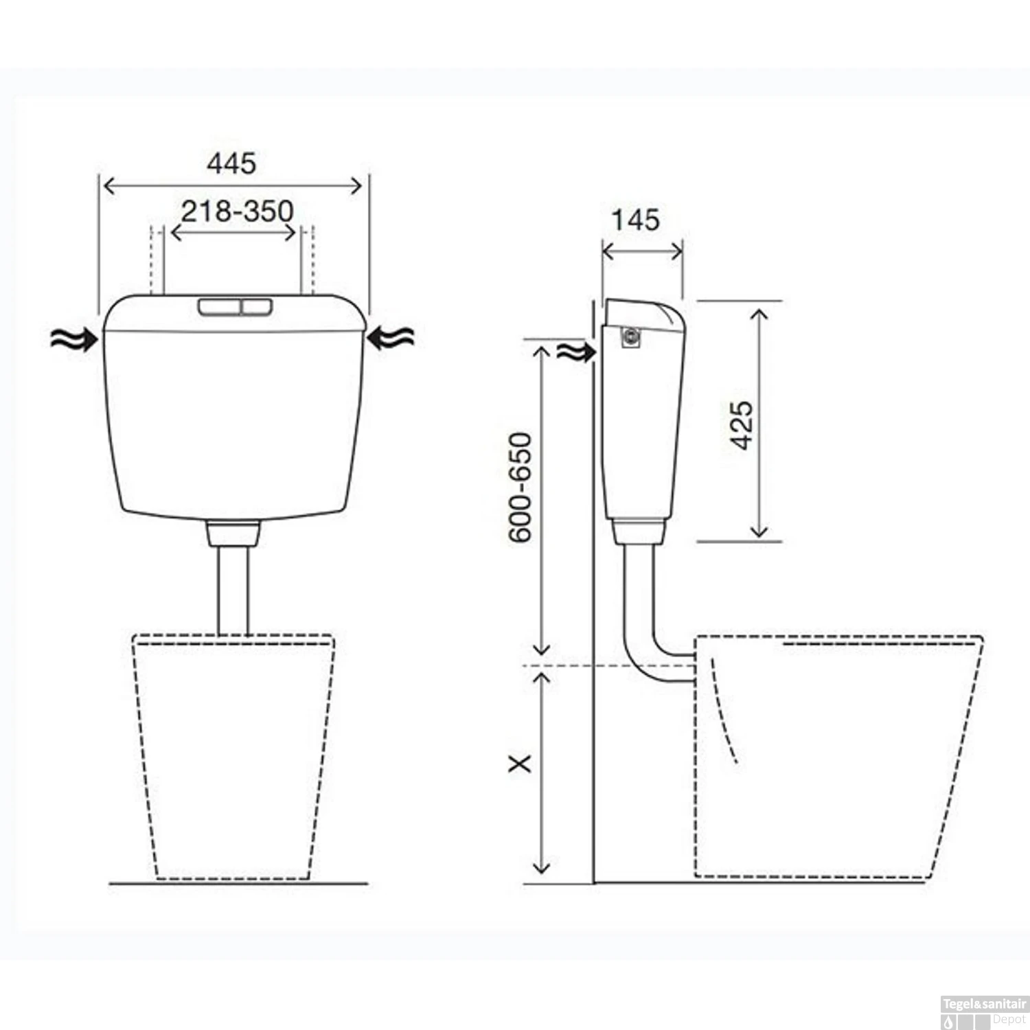 Reservoir Xellanz Geno Laaghangend Kunststof Wit 4 Reservoir Xellanz Geno Laaghangend Kunststof Wit - Afbeelding 4