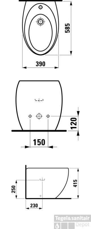 Laufen Alessi One Bidet Lcc Wit 2 Laufen Alessi One Bidet Lcc Wit - Afbeelding 2