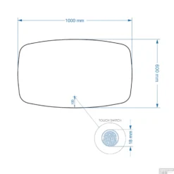 Badkamerspiegel BWS Torea 100x60cm Horizontaal LED Incl. Verwarming 6 Badkamerspiegel BWS Torea 100x60cm Horizontaal LED Incl. Verwarming -Zalig Baden Verkoopwinkel 33768 162058 tech