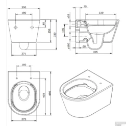 Wandcloset Pack BWS Burgos Verkort Rimless 49 Cm Wit (Incl. Zitting) -Zalig Baden Verkoopwinkel 33768 200858 tech