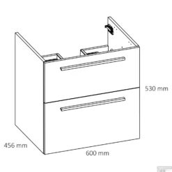 Wastafel Differnz Fit Met 2 Lades Inclusief Bovenblad 60 Cm Mat Wit 17 Wastafel Differnz Fit Met 2 Lades Inclusief Bovenblad 60 Cm Mat Wit -Zalig Baden Verkoopwinkel 36.008.60 tech 07