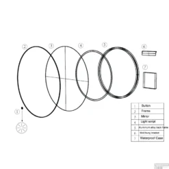 Ronde Spiegel Wiesbaden Novi Met LED, Dimbaar 60 Cm Geborsteld Messing -Zalig Baden Verkoopwinkel 38.3705 tekening 1
