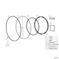 Ronde Spiegel Wiesbaden Novi Met LED, Dimbaar 80 Cm Mat Zwart 11 Ronde Spiegel Wiesbaden Novi Met LED, Dimbaar 80 Cm Mat Zwart -Zalig Baden Verkoopwinkel 38.3705 tekening 3
