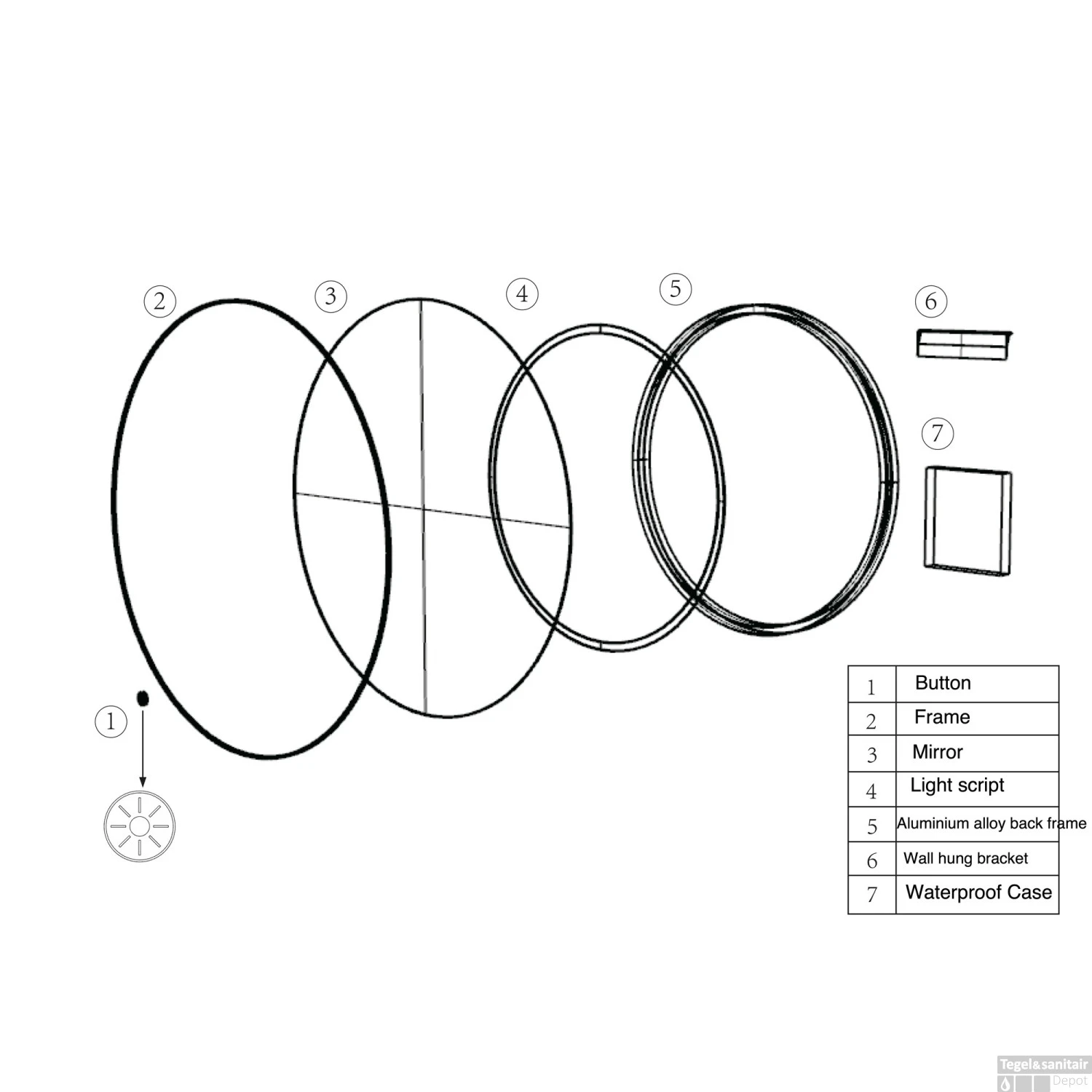 Ronde Spiegel Wiesbaden Novi Met LED, Dimbaar 80 Cm Geborsteld Messing 5 Ronde Spiegel Wiesbaden Novi Met LED, Dimbaar 80 Cm Geborsteld Messing - Afbeelding 5