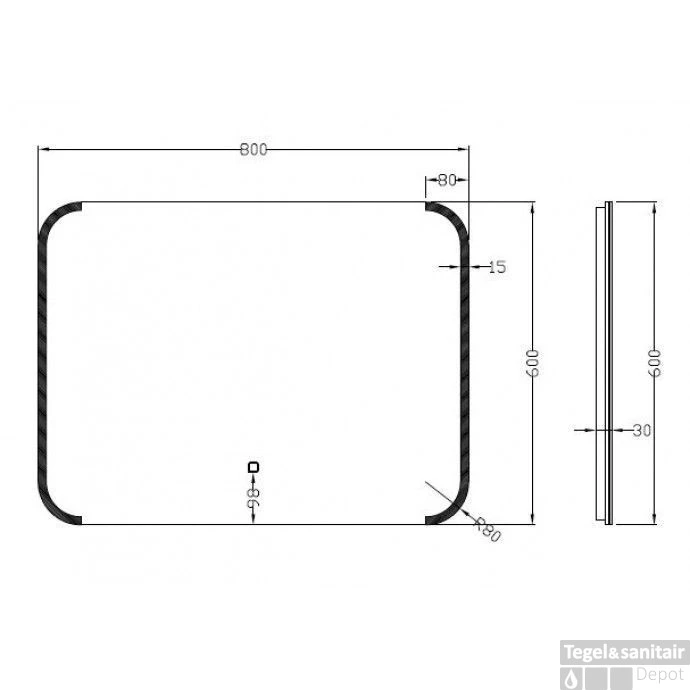 Spiegel Wiesbaden Bracket Dimbare LED 60x80 Cm 2 Spiegel Wiesbaden Bracket Dimbare LED 60x80 Cm - Afbeelding 2