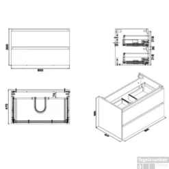Badkamermeubel Wiesbaden Vision 80x46 Wit (2 Laden) -Zalig Baden Verkoopwinkel 38.3901 2