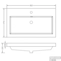 Badkamermeubel Wiesbaden Vision 80x46 Wit (2 Laden) -Zalig Baden Verkoopwinkel 38.3916 1 1