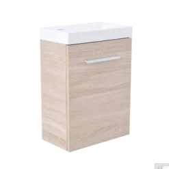 Fonteinkast Vision Met Mineraalmarmer Fontein 40cm Licht Eiken