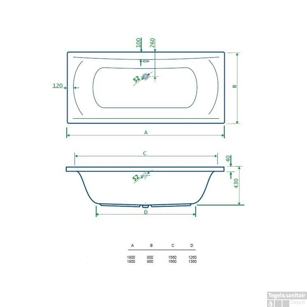 Ligbad Best Design Venice Duobad 180x80 Cm Wit 2 Ligbad Best Design Venice Duobad 180x80 Cm Wit - Afbeelding 2