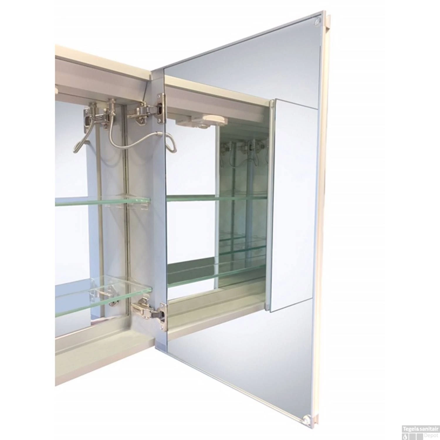 Spiegelkast Best Design Aluma Incl. LED Verlichting 120x80cm 3 Spiegelkast Best Design Aluma Incl. LED Verlichting 120x80cm - Afbeelding 3