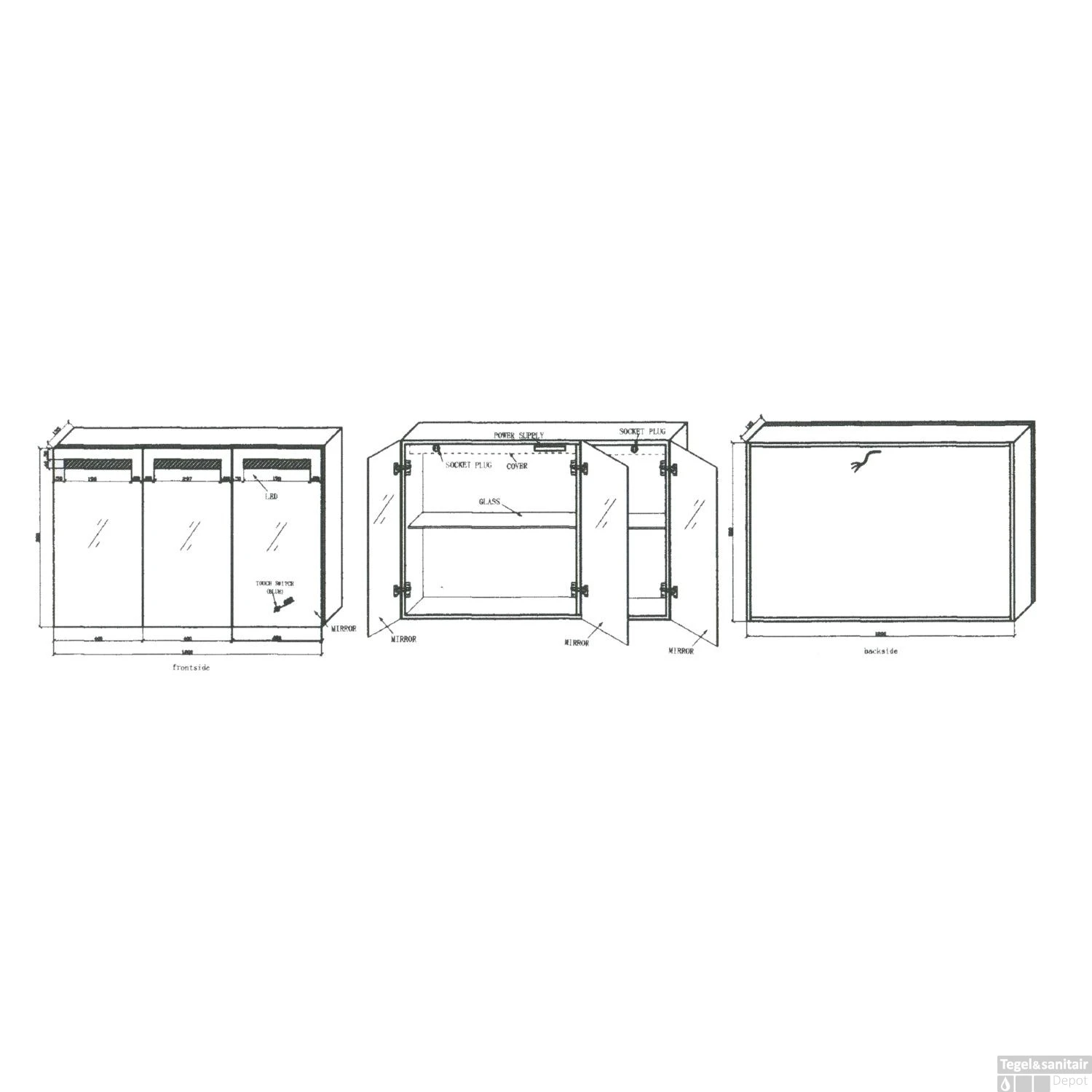 Spiegelkast Best Design Aluma Incl. LED Verlichting 120x80cm 5 Spiegelkast Best Design Aluma Incl. LED Verlichting 120x80cm - Afbeelding 5