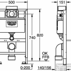 Grohe Rapid Sl Wc Element Laag 0,82mtr. 5 Grohe Rapid Sl Wc Element Laag 0,82mtr. -Zalig Baden Verkoopwinkel 38272