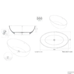 Vrijstaand Bad Best Design Solid New-Stone 180x85x52cm -Zalig Baden Verkoopwinkel 3845640 tech 1