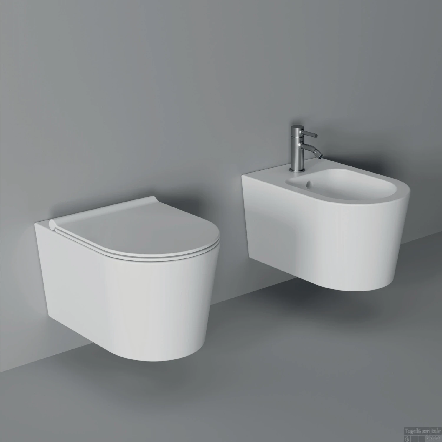 Bidet Salenzi Form Square Mat Zwart (exclusief Kraan) 2 Bidet Salenzi Form Square Mat Zwart (exclusief Kraan) - Afbeelding 2