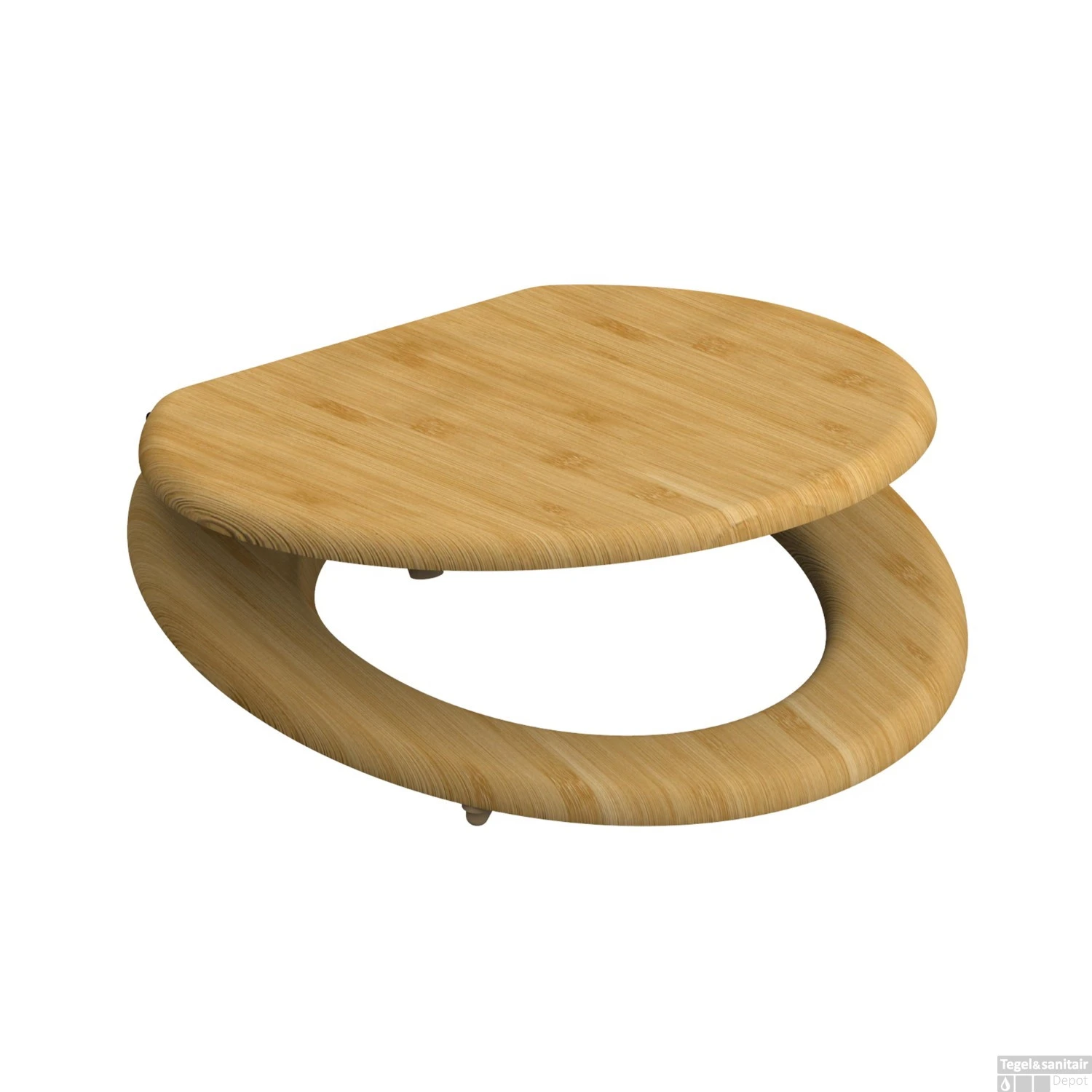 Toiletbril Schutte Lupos Natural Bamboo Bruin 2 Toiletbril Schutte Lupos Natural Bamboo Bruin - Afbeelding 2