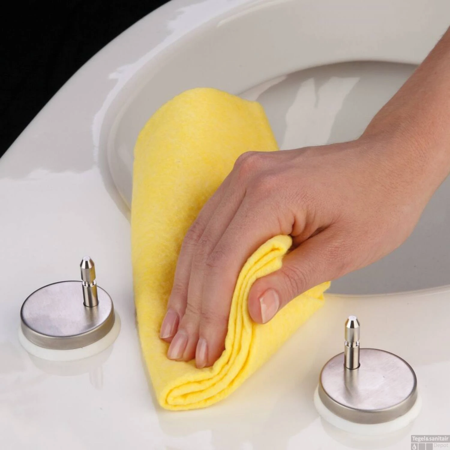 Toiletzitting Tiger Boston Softclose Duroplast RVS Wit 6 Toiletzitting Tiger Boston Softclose Duroplast RVS Wit - Afbeelding 6