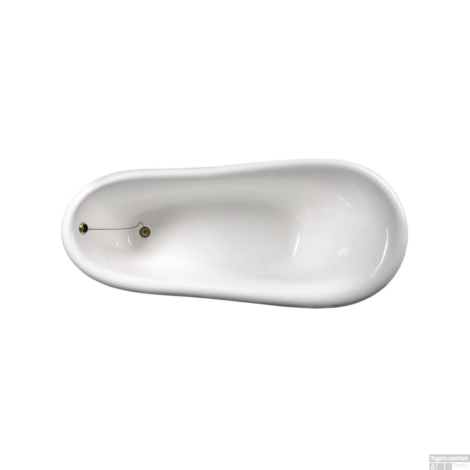 Vrijstaand Bad Sapho Retro 169x75x72 Cm Wit Met Leeuwenpoten Brons - Afbeelding 4