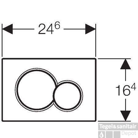Geberit Sigma 01 Bedieningsplaat Frontbediening Chroom-mat Chroom 2 Geberit Sigma 01 Bedieningsplaat Frontbediening Chroom-mat Chroom - Afbeelding 2