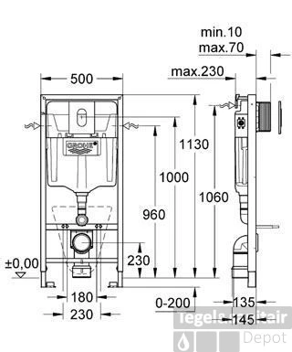 Grohe Rapid Sl Inbouwreservoir Met Arena Cosm.bed.plaat Chroom 2 Grohe Rapid Sl Inbouwreservoir Met Arena Cosm.bed.plaat Chroom - Afbeelding 2