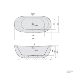 Vrijstaand Bad Sapho Zasu Acryl 180x81x58 Cm Wit -Zalig Baden Verkoopwinkel 69611 vrijstaand bad sapho zasu acryl 180x81x58 cm wit 6