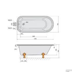 Vrijstaand Bad Sapho Foxtrot 170x75x49 Cm Wit / Zwart Met Leeuwenpoten Chroom -Zalig Baden Verkoopwinkel 72961 vrijstaand bad sapho foxtrot 170x75x49 cm wit zwart met leeuwenpoten chroom 5