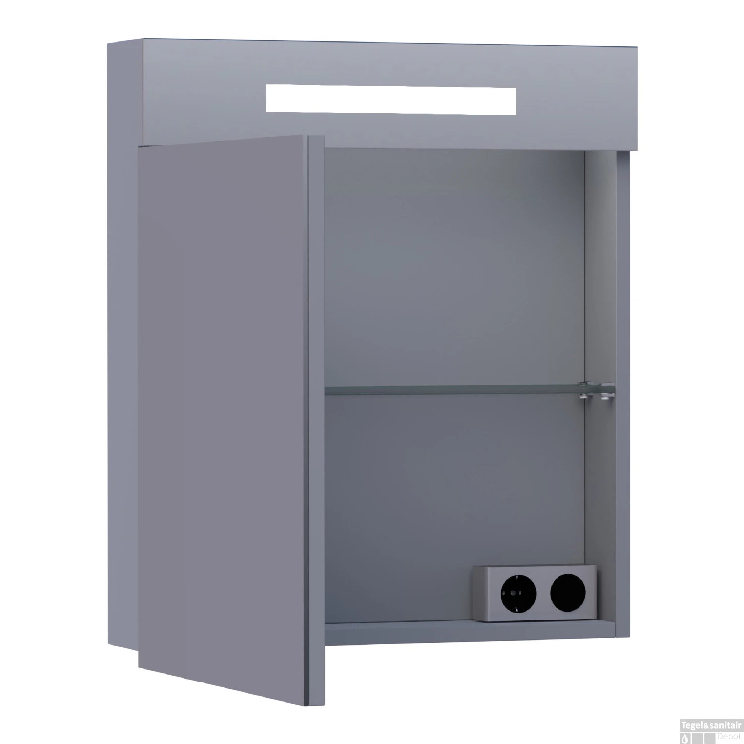 Spiegelkast 2.0 Exclusive Line 60cm Linksdraaiend Mat Grijs - Afbeelding 2