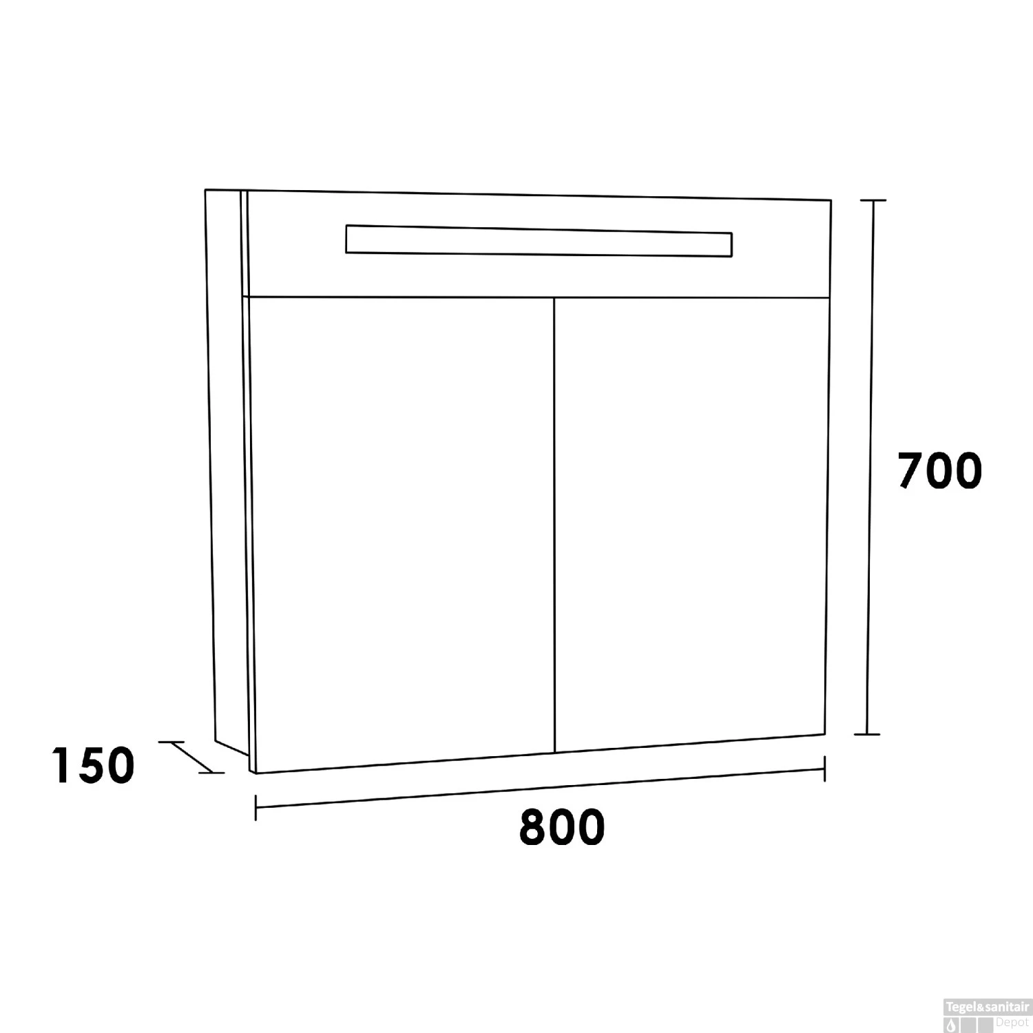 Spiegelkast 2.0 Exclusive Line 80cm Mat Zwart 3 Spiegelkast 2.0 Exclusive Line 80cm Mat Zwart - Afbeelding 3