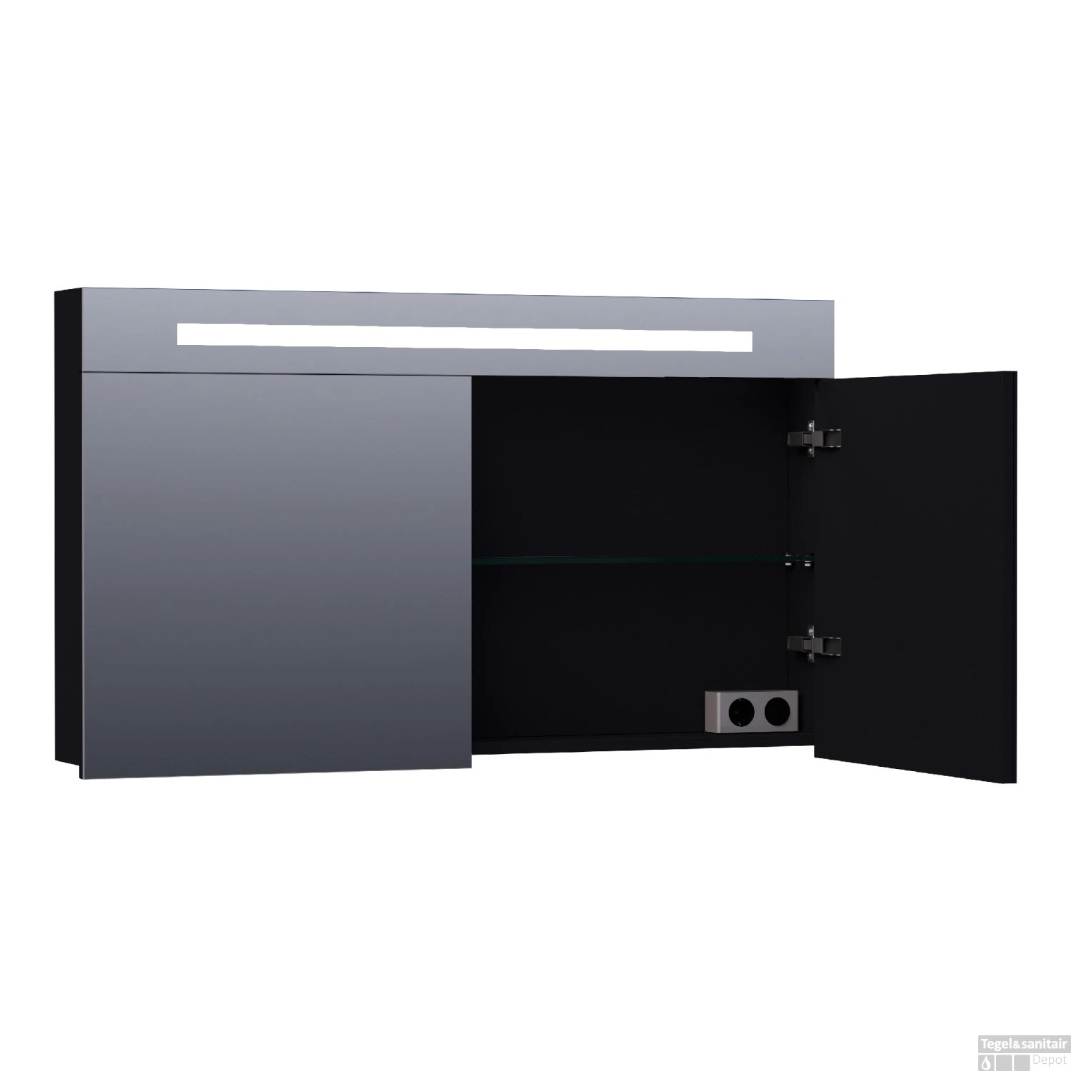 Spiegelkast 2.0 Exclusive Line 120cm Mat Zwart - Afbeelding 2