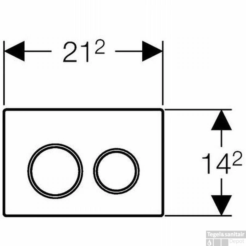 Geberit Omega 20 Bedieningsplaat Front/planchetbediening Zwart-chroom-zwart 2 Geberit Omega 20 Bedieningsplaat Front/planchetbediening Zwart-chroom-zwart - Afbeelding 2