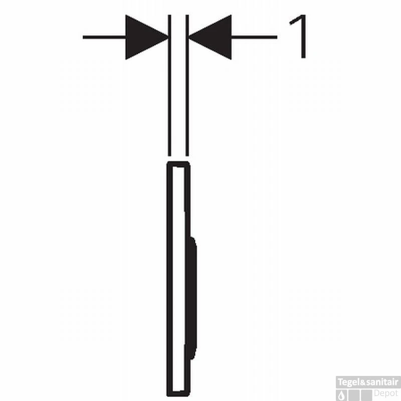 Geberit Omega 20 Bedieningsplaat Front/planchetbediening Zwart-chroom-zwart 3 Geberit Omega 20 Bedieningsplaat Front/planchetbediening Zwart-chroom-zwart - Afbeelding 3