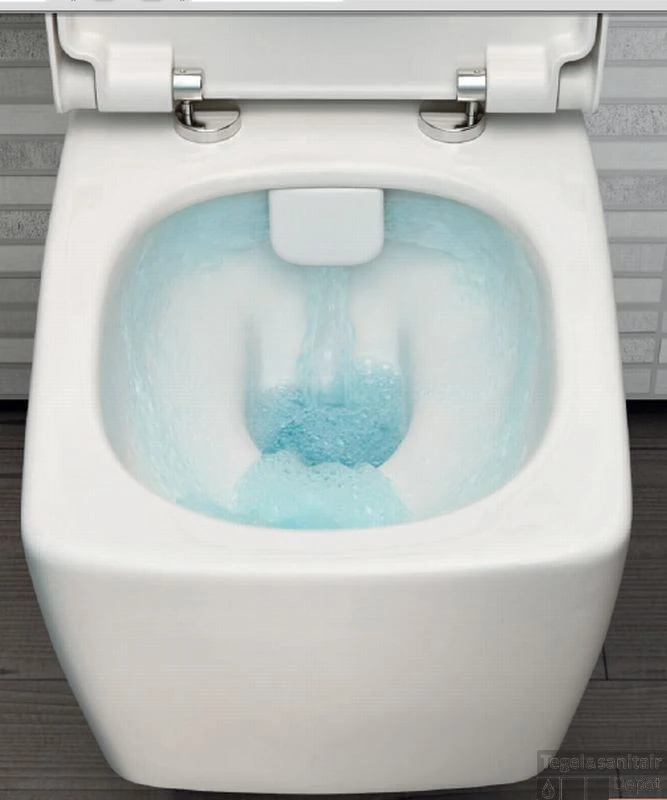 B&w-luxury Zarza Wandcloset Spoelrandloos M/closetzitting Softclose Wit 2 B&w-luxury Zarza Wandcloset Spoelrandloos M/closetzitting Softclose Wit - Afbeelding 2