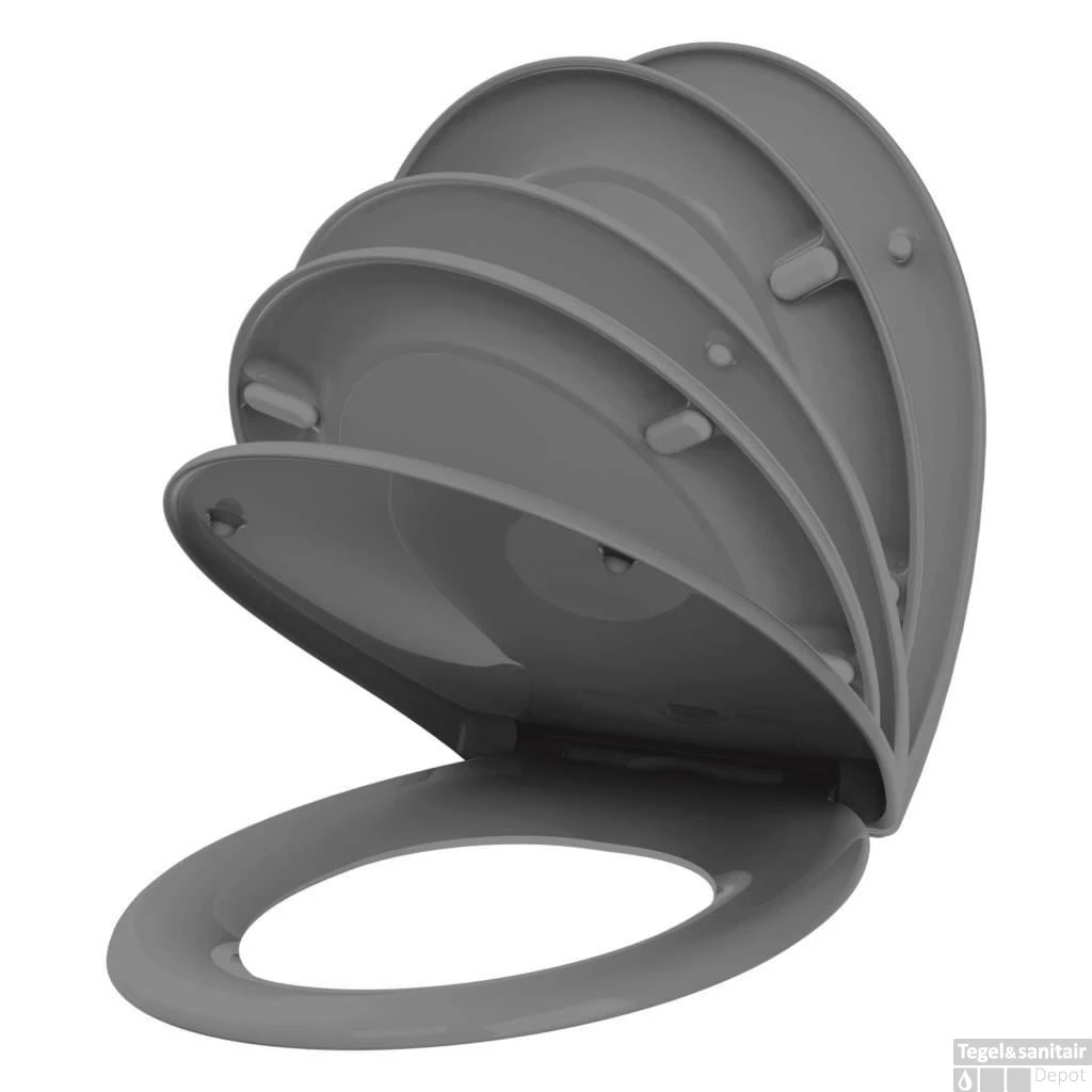 Toiletzitting Allibert Fally 37,5x44,8x5,2 Antraciet Grijs Soft-Close 4 Toiletzitting Allibert Fally 37,5x44,8x5,2 Antraciet Grijs Soft-Close - Afbeelding 4