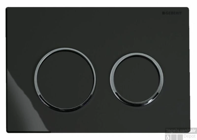 Geberit Omega 20 Bedieningsplaat Front/planchetbediening Zwart-chroom-zwart 1 Geberit Omega 20 Bedieningsplaat Front/planchetbediening Zwart-chroom-zwart