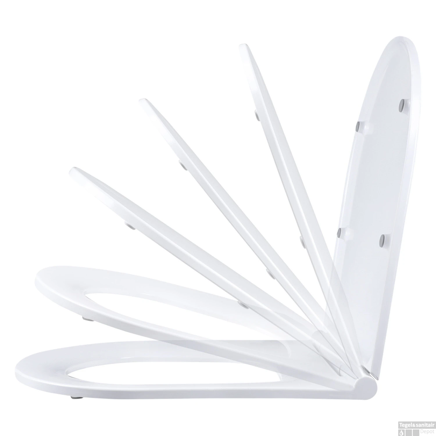 Wandtoilet Differnz Met PK Uitgang Rimless Inclusief Toiletbril Glans Wit - Afbeelding 4