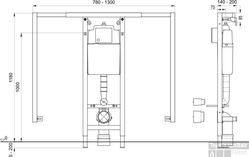 Wisa Excellent Inbouw Reservoir Xs-l 78-130br.voor Frontbediening 2 Wisa Excellent Inbouw Reservoir Xs-l 78-130br.voor Frontbediening - Afbeelding 2